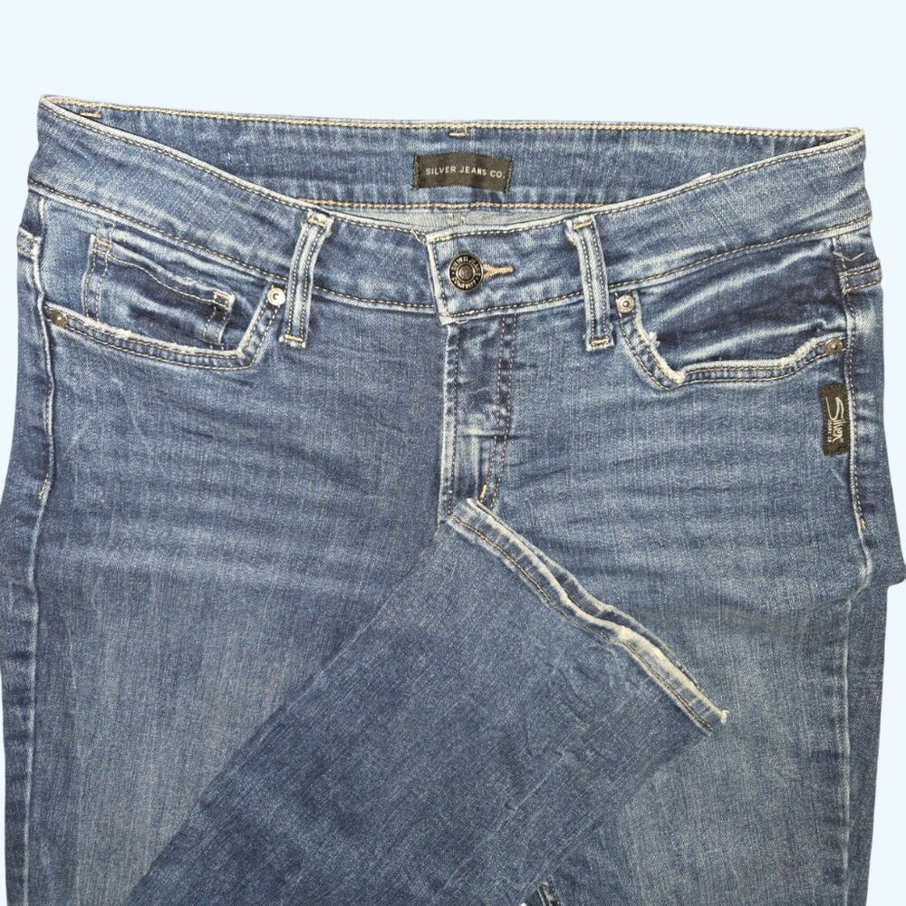 Silver Jeans Co Elyse Slim Bootcut Dark Wash Denim Jeans29x35 (Actual 32x34)